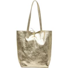 The Gold Metallic Leather Tote Shopper Bag is crafted from soft metallic silver Italian leather. Perfectly proportioned, the unlined tote is the perfect choice for everyday, with its neat zipped inner pocket in which to carry your phone or smaller valuables and generously sized interior, it's also lovely and light weight to boot! Easily fits A4 papers and notebooks and is also perfect for a night out with its secure leather tie top closing. Soft Gold Metallic Leather Tote Shopper Bag Details: Me Gold Tote Bag, Leather Tie, Sell Gold, Work Bag, Shopper Tote, Tie Top, Shopper Bag, Metallic Leather, Leather Tote Bag