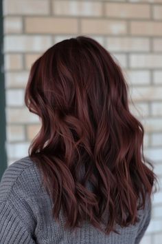 Loved In Hair Color, Fall Hair One Color, Ruby Brown Hair, Dark Brown Hair To Auburn, From Red To Brown Hair, Reddish Auburn Hair Color, Solid Auburn Hair Color, Deep Auburn Brown Hair, Reddish Brown Hair Colour