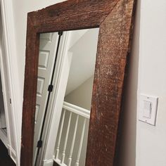 Barn, floor mirror. Handmade and rustic in feel. Reveal your inner and outer beauty. 67"H x 34"W Wood frame Large Wooden Mirror, Mirror Handmade, Wooden Mirror, Floor Mirror, Wood Frame, Flooring, Mirror, Wood, Frame