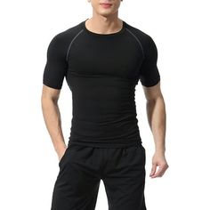 GZWYHT Mens T-Shirts,Compression Shirt Men's Spring And Summer Solid Color Quick Drying Breathable Tights Sweat Basketball Training Sports Wear Fitness Top Tshirts Shirts,Workout Shirts Black XXL The preferential price and the quality of the upper level are our top priority Dear Customer: To avoid choosing the wrong size, please read the size label carefully. Note: Our size is Asian size, Asian size is smaller than European size and US size. 1 inch = 2.54 cm, 1 cm = 0.39 inches Size: S Bust: 88-100cm/34.65-39.37'' Waist: 80cm/31.50'' Sleeve: 31cm/12.20'' Length: 67cm/26.38'' Size: M Bust: 92-104cm/36.22-40.94'' Waist: 84cm/33.07'' Sleeve: 32cm/12.60'' Length: 69cm/27.17'' Size: L Bust: 96-108cm/37.80-42.52'' Waist: 88cm/34.65'' Sleeve: 33cm/12.99'' Length: 71cm/27.95'' Size: XL Bust: 100-1 Male Compression Shirt, Dry Fit Tshirts, Workout Clothes Men, Black Compression Shirt, Compression Shirt Men, Compression Top, Gala Fashion, Fitness Top, Mens Workout Shirts