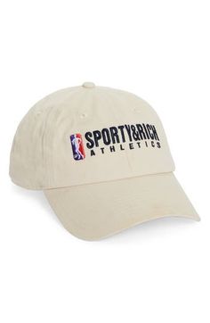 a white hat with the words, sport train athletics on it and an image of a basketball