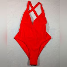 Nwt Zara Orange One Piece Swimsuit Crossing Back Straps & Low Back Us Size Small * Removable Padding * 75% Polyamide & 25% Elastane * Wide Straps * Low Cut Back * Front V-Cut Has Boning To Maintain It's Shape Condition: New With Tags, With No Stains, Snags Or Tares. Measurements: Size Small, See Photos For More Detailed Measurements Style Profile: Designer, Beach, Pool, Party, Boating, Vacation, Resortwear, Travel, Check Out Our Other Listings And Bundle To Save! Offers Welcome!! Fast Shipping S Red Lined Swimwear For Summer, Zara Summer Bodysuit For Beach, Zara Summer Beach Bodysuit, Spring Beach Red Bodysuit, Lined Red Swimwear For Beach Season, Red Lined Swimwear For Beach Season, Zara Summer Swimming Bodysuit, Zara One-piece Bodysuit For Beach Season, Zara Solid Color Beachwear Swimwear