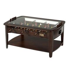 (eBay) Suitable for any living space. Cool Living Room, Game Wood, Foosball Tables, Coffee Table Brown, Game Room Family, Foosball Table, Solid Coffee Table, Coffee Games, Wooden Games