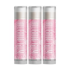 Delight Naturals Bubble Gum Lip Balm - Three Pack Natural, simple ingredient lip balms with an incredibly smooth texture. Listing is for a set of three, .15 oz. tubes. A base of beeswax and coconut oil soothes and heals the driest of lips. Handcrafted in small batches to ensure the best quality and flavor. Sweet bubble gum flavor. Ingredients: beeswax*, olive oil, coconut oil*, stevia*, flavor oil. (*Organic ingredient.) All ingredients are the highest quality and food grade. Listing is for a se Cherry Lip Balm, Gum Flavors, Bubble Gum Flavor, Plum Lips, Lip Balm Collection, Lip Balm Set, Lip Smackers, Flavored Oils