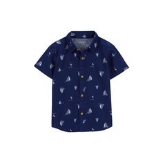 Maryland TerrapinsKeep your little one geared up for fun in the sun with this Toddler Boy Carter's Sailboat-Print Button-Front Shirt. Click on the BABY PRODUCTS & CLOTHES GUIDE to find everything you need to keep your baby healthy and happy!FEATURES Collared neckline Button-down front closure Short sleeves Navy with allover sailboat printFABRIC & CARE Linen, cotton Machine wash ImportedRESPONSIBLE Tested for harmful substancesSTANDARD 100 by OEKO-TEX® CERTIFIEDCertification No. 20.HUS.39362Testi Nautical Cotton Tops For The Beach, Nautical Short Sleeve Beach Top, Nautical Tops For Beach In Summer, Nautical Beach Tops For Summer, Nautical Style Beach Tops For Summer, Summer Nautical Cotton Shirt, Cotton Nautical Tops For Vacation, Nautical Cotton Tops For Vacation, Nautical Style Cotton Tops For Vacation