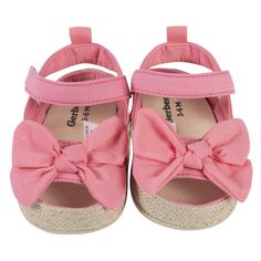 Kick their wardrobe up a notch! Not only are our baby sandals totally adorable, but they’re super comfy and perfect for fast-growing feet. This pair is made with a soft outsole for all-day comfort. Pink Espadrilles, Baby Size Chart, Gerber Baby, Cotton Sleepwear, Baby Sandals, Our Baby, Baby Shorts, Girls Sandals