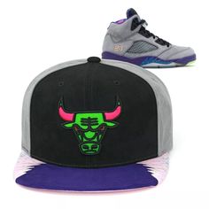 Mitchell & Ness Chicago Bulla Snapback Hat Cap For Jordan 5 Retro Bel-Air Multicolor Baseball Cap For Streetwear, Purple Baseball Cap For Streetwear, Multicolor Visor Baseball Cap For Streetwear, Purple Curved Brim Baseball Cap For Streetwear, Purple Curved Brim Hat For Streetwear, Multicolor Snapback Hat For Sports, Casual Purple Snapback Hat For Streetwear, Casual Purple Baseball Cap For Streetwear, Purple Casual Sports Hat