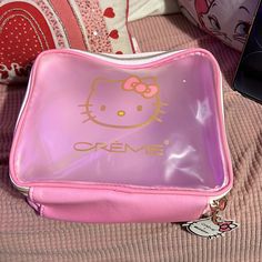 New Never Used Trendy Hello Kitty Pouch Bag, Trendy Hello Kitty Bags For Everyday Use, Trendy Hello Kitty Bag For Everyday, Pink Cat Design Pouch Bag, Hello Kitty Makeup Bag, Kitty Makeup, Hello Kitty Makeup, Travel Bags, Makeup Bag