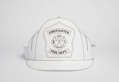 a white fire department hat with the words firefighter on it