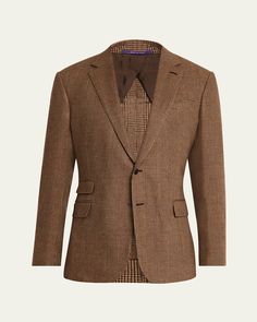 "Find RALPH LAUREN Kent Hand-tailored Plaid Suit Jacket on Editorialist. Ralph Lauren Purple Label \"Kent\" suit jacket in iconic Glen plaid Size 40R has a 30.25\" front body length, a 29.75\" back body length, an 18.5\" shoulder, and a 17.75\" sleeve inseam. Handtailored with a light construction and roped shoulder Notch lapels; buttonhole at the left lapel Twobutton silhouette Genuine horn buttons Unfinished cuffs ready for customtailoring Left chest welt pocket Ticket pocket Two front waist f Classic Ralph Lauren Tweed Jacket For Business, Classic Ralph Lauren Wool Tweed Jacket, Ralph Lauren Wool Tweed Jacket For Work, Ralph Lauren Wool Blazer With Welt Pockets, Ralph Lauren Long Sleeve Tweed Jacket For Formal Occasions, Ralph Lauren Long Sleeve Tweed Jacket For Formal Events, Ralph Lauren Formal Tweed Jacket For Fall, Ralph Lauren Fitted Tweed Jacket For Formal Occasions, Fitted Ralph Lauren Tweed Jacket For Formal Occasions