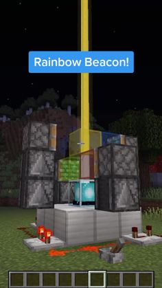 an image of a computer game with the words rainbow beacon on it's screen