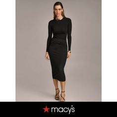 in stock Classic Spring Midi Dress For Night Out, Classic Midi Dress For Spring Night Out, Womens Pencil Skirts, Female Images, Donna Karan, Twist Front, Pull On Pants, Chic Outfits, Knit Jersey