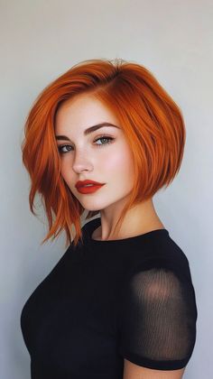 Short Rockabilly Hairstyles For Women, Copper Hair Makeup, Copper Shag, Cheveux Oranges, Short Red Hair, Copper Hair Color, Effortless Hairstyles, Ombre Hair Color