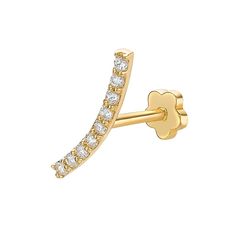 Enhance your look with this eye-catching cubic zirconia curved bar cartilage earring. Enhance your look with this eye-catching cubic zirconia curved bar cartilage earring. Length: 12 mm Gauge: 20g Thread: external Metal: 14k gold Finish: polished Packaging: pouchSTONE DETAILS Stone type: cubic zirconia Total weight: 1/10 ct. Shape: round Setting: prong Gemstones may have been treated to enhance their appearance. Special care may be required. Please visit our Gemstone Treatment & Special Care Curved Bar, Cartilage Earring, Cartilage Earrings, Jewelry Earrings Studs, Gold Finish, Body Jewelry, Gender Female, Cubic Zirconia, Age Group