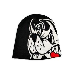 Stay stylish and warm this winter with these cool "Angry Wolf" graphic knit beanie hats! 🐺 Perfect for travel, parties and casual outings. #Beanie #Hats #Fashion #Style #Streetwear #Headwear Casual Black Acrylic Beanie, Black Acrylic Beanie For Winter, Knitted Cotton Hats For Streetwear, Cotton Knitted Hats For Streetwear, Warm Black Acrylic Hat, Streetwear Knitted Beanie Cap, Knitted Hats For Streetwear, White Knitted Hat For Streetwear, Knitted Beanie For Streetwear