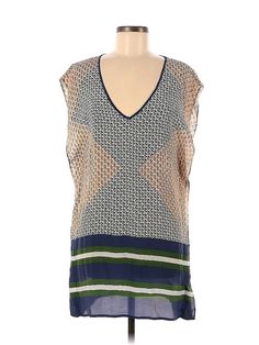 J.Crew Sleeveless T Shirt Size: X-Small Tops - used. 100% SILK | J.Crew Sleeveless T-Shirt: Blue Tops - Size X-Small Sleeveless Multicolor Graphic Print T-shirt, Multicolor Sleeveless Graphic Print T-shirt, Multicolor Sleeveless T-shirt, Sleeveless Beach T-shirt For Summer, Spring Sleeveless Blouse With Graphic Print, Summer Graphic Print V-neck Tank Top, Summer V-neck Tank Top With Graphic Print, Multicolor Sleeveless T-shirt For Summer, Blue Sleeveless T-shirt With Graphic Print