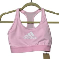 Adidas Light Pink Sports Bra Size Xs Unlined Front Light Pink Color Stretchy Material Condition: New With Tags Ships Within Three Business Days Open To Offers/Bundle Discounts No Trades Everything Is Available Adidas Bra, Adidas Sports Bra, Adidas Supernova, Medium Support Sports Bra, Adidas Pink, Yoga Sports Bra, Athlete Workout, Pink Sports, Racerback Sports Bra