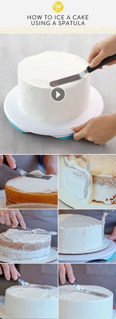 how to decorate a cake with white frosting and black piping on the edges