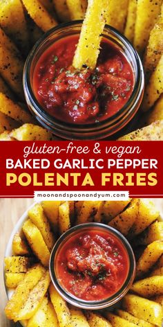 A fun party snack! Deliciously crispy while being healthy, these garlic polenta fries are one of the best game day recipes. These baked polenta fries are also gluten-free, vegan, dairy-free, soy-free, nut-free, and sugar-free! Save this easy appetizer recipe for a crowd! Vegan Healthy Snacks, Polenta Fries Baked, Polenta Chips, Vegan Gluten Free Snacks, Healthy Fries, Baked Polenta, Polenta Fries, Corn Dishes, Vegan Baked