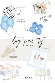 a birthday party with balloons, cake and other items for the baby's first birthday