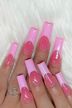 Simple Cute Nails Acrylic Coffin Pink, Nails Acrylic Pink Powder, Pink Powder Acrylic Nails Design, Pink Themed Acrylic Nails, Hot Pink Nails Coffin Long, Hot Pink Tapered Square Nails, Nails With Pink Acrylic Powder, Gel Pink Nails Acrylic, Gel X Pink Nails