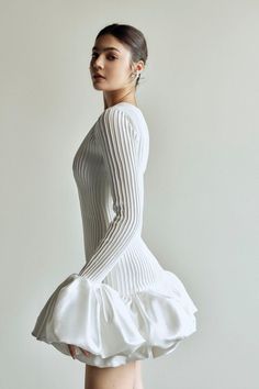 Dauphine Drop Waist Flute Sleeved Taffeta Mini Dress | MEAN BLVD Foto Tips, Glam Dresses, 여자 패션, Mode Vintage, Looks Style, Lookbook Outfits, Drop Waist, Fancy Dresses, Mode Outfits