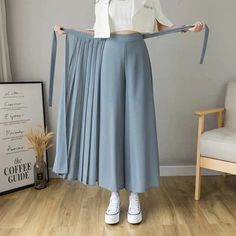 2024 Spring Summer New Style Korean Women Pleated Chiffon Trousers High Waist Pants Female Hakama Casual Wide Leg Pantalones SPECIFICATIONS Waist Type: high Decoration: sashes Decoration: PATCHWORK Decoration: Pleated Decoration: asymmetrical Decoration: Folds Elasticity: Slight Strech Fabric Type: Chiffon Pant Style: Wide leg pants Material: Polyester Fit Type: LOOSE Length: Ankle-Length Pants Release Date: Summer 2024 Closure Type: Elastic Waist Gender: WOMEN Front Style: Pleated Skirts Size Information Size S - Waist 64-94cm Hips 84cm Skirt length 86cm Size M - Waist 66-96cm Hips 88cm Skirt length 86cm Size L - Waist 68-98cm Hips 92cm Skirt length 87cm Size XL - Waist 70-100cm Hips 96cm Skirt length 87cm #womens fashion# #summer outfits 2024# #summer date outfit# #lazy summer outfit# #s Plise Skirt Outfit, Chiffon Trousers, Seluar Wanita, Projek Menjahit, Chiffon Pants, Pakaian Feminin, Pleated Chiffon, High Waist Pants, Pleated Fabric