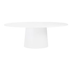 a white round table on a white background