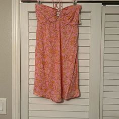 Nwt Billabong Pink Floral Halter Mini Dress Strapless Beach Dress, Strapless Casual Dress, Short A Line Dress, Strapless Sundress, Billabong Dress, Ikat Dress, Casual Sundress, Tropical Print Dress, Striped Dress Summer