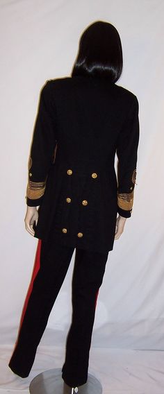 This is an outstanding antique, circa 1905, Japanese Imperial Army, partial, full dress uniform, in all probability, once belonging to a high ranking official. The jacket has been authenticated by reputable military expert/dealer from PA. The pants although purchased with the jacket, are not original to the uniform. The jacket has been displayed on a female mannequin only because it is too small for any male mannequin that I have. The jacket measures 15.5 across the back from shoulder se... Formal Fitted Uniform With Long Sleeves, Formal Long Sleeve Uniform, Formal Fitted Long Sleeve Uniform, Military Uniforms Long Sleeve Formal, Formal Military Uniform With Long Sleeves, Military Style Long Sleeve Formal Uniforms, Long Sleeve Military Formal Uniforms, Military Style Fitted Uniform For Formal Occasions, Fitted Military Uniform For Formal Occasions