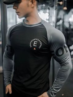 LeanFit Men's Sports & Fitness TShirt - Men's Fitness Apparel, Men's Sports & Fitness T Shirts | Vivinch Gray Long Sleeve T-shirt For Workout, Gray Crew Neck Top For Light Sports, Sportswear Training Top With Letter Print, Sporty Training Tops With Letter Print, Sportswear Long Sleeve T-shirt For Sports Season, Gray Sportswear T-shirt For Gym, Long Sleeve Workout T-shirt With Letter Print, Sportswear Top With Letter Print For Training, Gray Graphic Print Activewear Sportswear