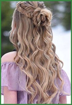 Come Intrecciare, Cute Prom Hairstyles, Formal Hairstyles For Long Hair, Half Up Half Down Hair Prom, Prom Hair Down, Braided Bun Hairstyles, Hoco Hairstyles, Prom Hairstyles For Long Hair