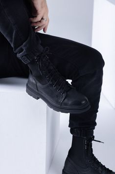 Mens Combat Boots Outfit, Leather Boots Outfit Men, Mens Formal Boots, Black Combat Boots Outfit, Leather Boots Outfit, Combat Boot Outfit, Boots Outfit Men, Dream Bigger, Combat Boots Men