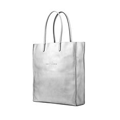 Kingly North South Tote in silver lambskin | Smythson Luxury Large Capacity Shoulder Bag For Daily Use, Modern Silver Bag For Business, Luxury Shoulder Bag With Dust Bag, Luxury Large Capacity Everyday Bag, Classic Bags With Luggage Sleeve, Chic Silver Shoulder Bag For Business, Elegant Everyday Shoulder Bag With Dust Bag, Rectangular Saffiano Leather Travel Bag, Luxury Saffiano Leather Bag For Daily Use