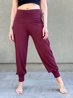 caraucci women's maroon slim fit jogger pants with fold over waistband  #color_wine Versatile Relaxed Fit Yoga Pants For Lounging, Versatile Baggy Sweatpants With Elastic Waistband, Athleisure Sweatpants With Elastic Waistband For Yoga, Athleisure Style Yoga Sweatpants With Elastic Waistband, Comfortable Loose Fit Yoga Pants For Lounging, Comfortable Yoga Joggers, Yoga Athleisure Joggers, Fall Loungewear Sweatpants With Loosely Fitted Hips, Comfortable Loose-fit Sweatpants For Yoga