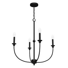 a black chandelier with five lights hanging from it