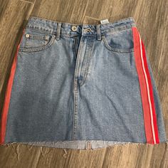 Perfect Condition Never Worn Trendy Red Denim Skirt For Summer, Trendy Red Mini Skirt For Spring, Red Trendy Mini Skirt For Spring, Trendy Red Skirt For Spring, Trendy Red Mini Denim Skirt, Red Zara Mini Skirt, Red High Waist Casual Mini Skirt, Casual Red High Waist Mini Skirt, Zara Red Skirt For Spring