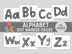 the alphabet dot marker pages are set up to be used for crafts and other projects