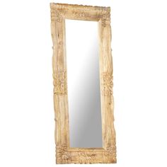 a mirror that is made out of wood