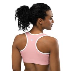 This gorgeous lovable cuties pink sports bra is made from moisture-wicking material that stays dry during low and medium intensity workouts. The bra has support material in the shoulder straps, double layer front, and a wide elastic band to ensure constant support.• 82% polyester, 18% spandex• Fabric weight: 6.78 oz/yd² (230 g/m²), weight may vary by 5%• Moisture-wicking fabric• Four-way stretch material• Scoop neckline and racerback• Flat seams and bias binding that minimize rubbing• Best for A–C cups• Support material in the shoulder straps, double-layered front, and a wide elastic band under breasts for extra supportThis product is made especially for you as soon as you place an order, which is why it takes us a bit longer to deliver it to you. Making products on demand instead of in bu Pink Sports Bra With Stretch, Pink Fitted Gym Bra, Pink Yoga Bra With Medium Bust Support, Supportive Sports Bra In Pink, Pink Stretch Crop Top For Training, Sports Bra With Moisture-wicking, Athleisure Racerback Bra With Moisture-wicking, Athleisure Moisture-wicking Racerback Bra, Sporty Racerback Training Bra