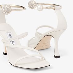 Ottilia 90 Miu Miu Wedding, Event Shoes, Sandals White, Ankle Bracelet, Ballet Flat Shoes, Bridal Couture, Pump Sandals, Ankle Bracelets, Nappa Leather