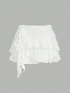 White Skirts Aesthetic, White Skirt Ruffle, Ruffle Layered Skirt, Ruffle Skirt White, White Skirt Mini, White Skirt Y2k, White Skirt Aesthetic, White Frilly Skirt, Cute Summer Skirts