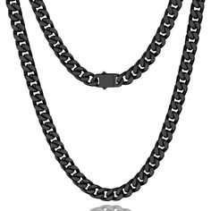 PRICES MAY VARY. 【MEN CUBAN CHAIN】- The men's cuban link chain features a durable lobster clasp, which is sturdy for wear-not easy to break. 【MATERIAL & SIZE】- 316L Stainless Steel/18K Gold/Black Metal Plated, Long-lasting, No Fade AND Non Tarnish. 5mm/7mm/9mm/11mm width, 18/20/22/24/26/28/30 inch length. 【STRONG CHAIN】- Durable & Nickel-Free & Anti-Allergies, The surface of curb chain necklace is comfortable and smooth and won't scratch your neck, these cuban chains choose from high-quality 316 Cuban Chains, Necklace For Men, Chain Necklaces, Cuban Link Chain, Cuban Chain, Cuban Link, Steel Necklace, Stainless Steel Necklace, Curb Chain