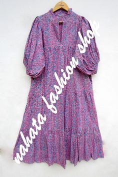 "ITEM DESCRIPTION purple blue twig printed block maxi dress - v neckline maxi dress - 3/4th sleeve summer maxi dress Features: 3/4th sleeve, V neck, Long dress Material: Cotton cambric Fabric: 100% cotton soft light weight ethnic print fabrics  Sleeve Length = 18 inch For more sizes & their measurement, please refer our below chart to understand the sizes variations available with us For your size requirement, please mention your size in seller note at the time of buying. IMPORTANT NOTE: - SIZE Blue Bohemian Maxi Dress With 3/4 Sleeve, Summer Blue Maxi Dress With 3/4 Sleeves, Blue Maxi Dress With 3/4 Sleeve For Summer, Spring Block Print Long Maxi Dress, Blue Block Print Maxi Dress For Summer, Blue Long Maxi Dress With Block Print, Blue Block Print Maxi Dress, Spring Flowy Block Print Maxi Dress, V-neck Block Print Maxi Dress For Summer