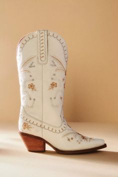 Dingo 1969 Full Bloom Leather Cowboy Boots | Anthropologie Boots For Women Ankle, Cowboy Boots For Women, Bota Country, Embroidered Leather, Leather Cowboy Boots, Spike Heels, Boot Types, Boot Brands, Cowboy And Cowgirl