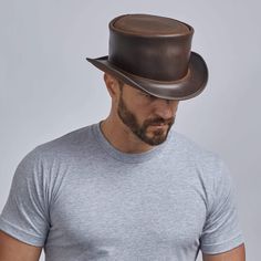 Unbanded Brown Marlow Top Hat by American Hat Makers Men References, Iron Man Painting, Hats Cowgirl, Burnt Honey, Cowgirl Hats Western, Straw Cowgirl Hat, Moda Steampunk, White Cowboy Hat, Hats Cowboy