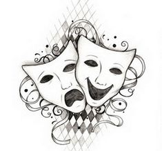 Laugh Now Cry Later, Drama Masks, 심플한 그림, Mask Drawing, Comedy And Tragedy, Mask Tattoo, Chicano Art