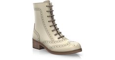 Brogue Ankle Boots 5567 Beige Lace-up Boots With Leather Sole, Beige Leather Sole Lace-up Boots, Cream Boots With Leather Sole And Round Toe, Beige Almond Toe Boots With Leather Sole, Classic Beige Boots With Leather Sole, Beige Ankle-high Boots With Leather Sole, Classic Beige Ankle Boots, Elegant Closed Toe Lace-up Boots With Leather Sole, Cream Closed Toe Boots With Leather Sole