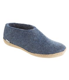 These attractive slipper shoes feature premium felted wool uppers and classic leather outsoles. You'll want to wear them all winter long. Felted wool upper and lining are superwarm and comfortable. Leather outsole; indoor use only. Imported. Winter Wool Slippers With Cushioned Footbed, Wool Slippers With Cushioned Footbed For Winter, Wool Slippers With Rubber Sole And Round Toe, Indoor Wool Slippers With Rubber Sole, Casual Wool Slippers With Leather Sole, Winter Leather Sole Slip-on Slippers, Winter Slip-on Slippers With Leather Sole, Indoor Wool Slippers With Round Toe, Wool Round Toe Indoor Slippers