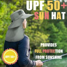 Mens Wide Brim Sun Hat with Neck Flap Drawstring closure HAT WITH NECK FLAP: 4" wide brim, 24" head circumference, one size fits most adults. Adjustable chin cord keep hat firmly in place in windy. Sturdy front brim and long back flap will provide great protection for face, neck and ears from the sun rays. IDEAL FOR camping, hiking, gardening, traveling, fishing, boating, hunting, safari, beach, pool, doing yard work and field research or any other outdoor activity for all seasons use. Two mesh Adjustable Visor Sun Hat For Fishing, Durable Adjustable Brimmed Hat, Adjustable Visor Hat For Fishing, Adjustable Brimmed Durable Bucket Hat, Adjustable Durable Brimmed Bucket Hat, Adjustable Upf 50+ Bucket Hat For Fishing, Adjustable Bucket Hat With Upf 50+ For Fishing, Adjustable Visor Bucket Hat For Hiking, Adjustable Upf 50+ Sun Hat For Fishing